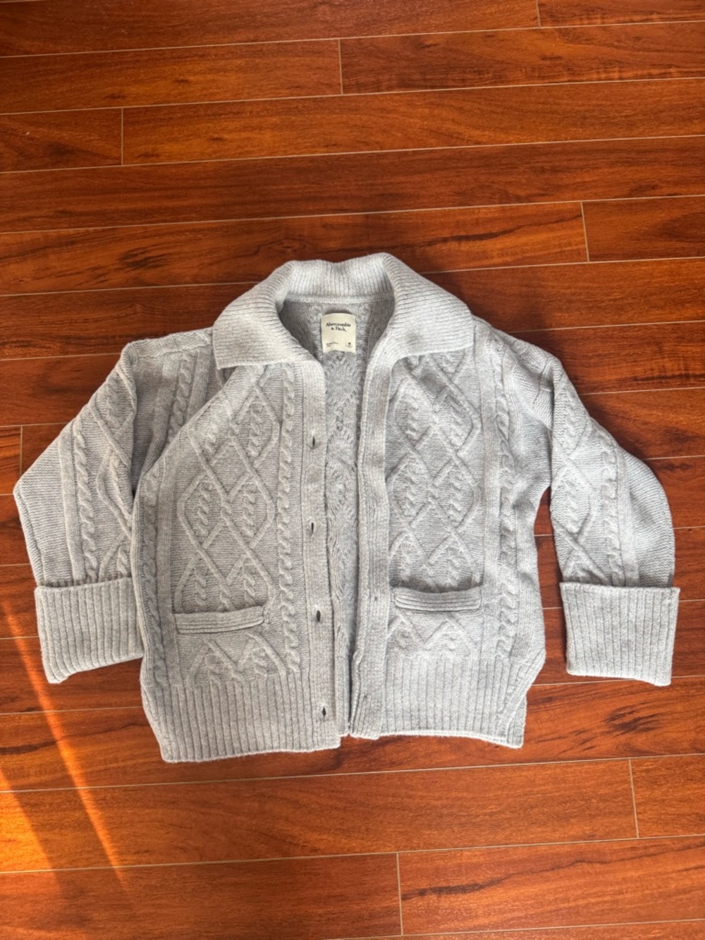Abercrombie and Fitch Light Gray Cardigan Sweater - NWOT